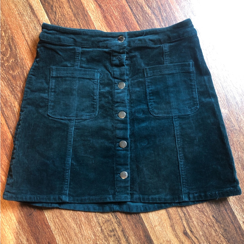 H&M turquoise corduroy skirt